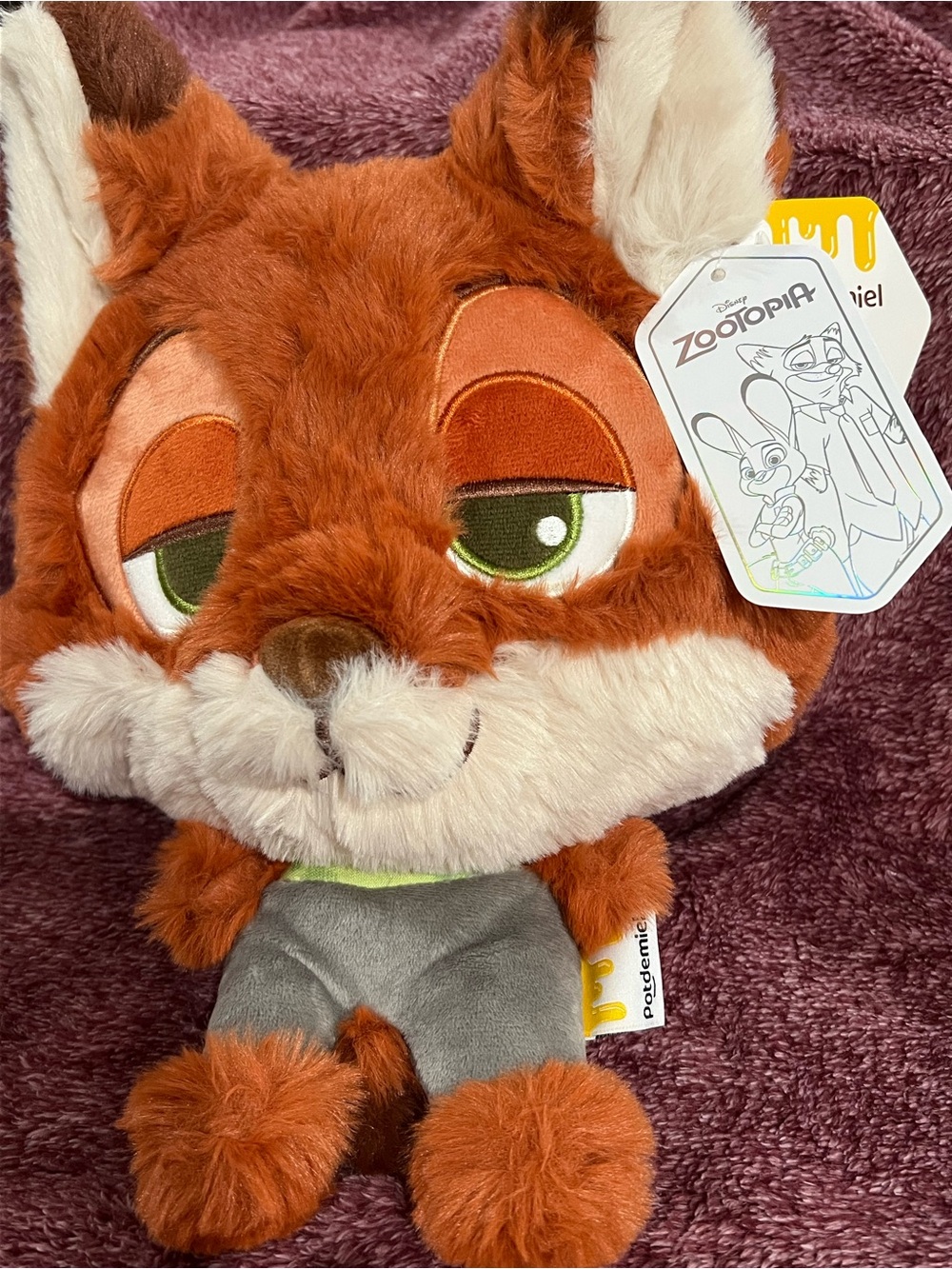Disney Nick Wilde Plush Crossbody Bag - Rusty Orange, Cream & Gray Zootopia Fox